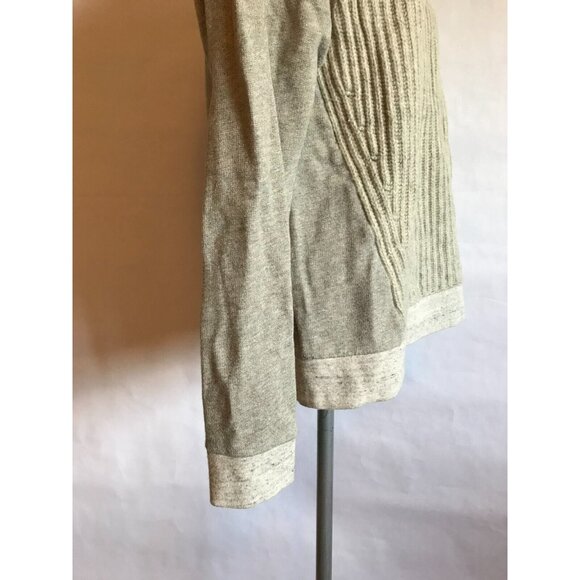 J. Crew Gray Sweater Sweatshirt W/ 100% Wool Cable Knit Front Panel, Size Small - Picture 5 of 12